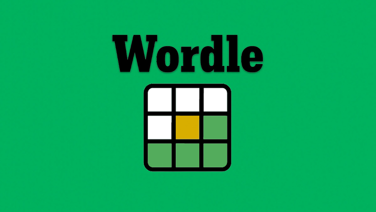 Wordle Logo and Grid PNG on green background